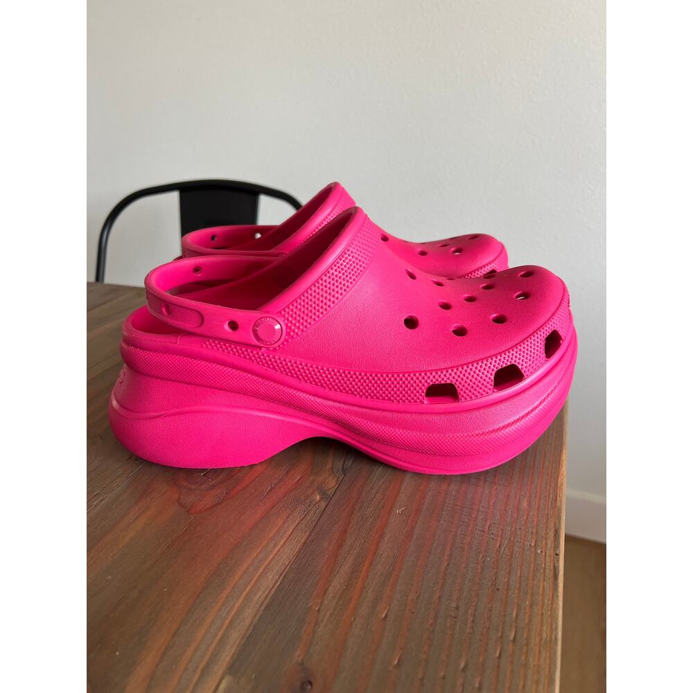 NEW Crocs Platform Bae Clogs Hot Pink Women's Size 11 - Picture 4 of 8